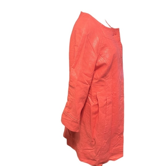 NWOT Live a little pink‎ Women's Pink 3/4-Sleeve Linen Long Blazer Jacket Medium - Picture 4 of 10